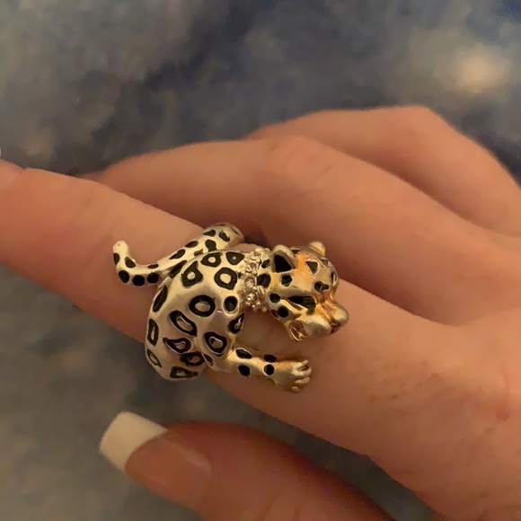 NEW 🐆 Crystal Collar Hugging Pet Leopard Ritzy Boutique Ring various sizes - Picture 6 of 16